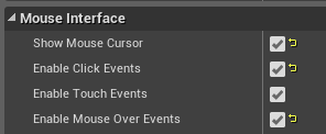 Mouse interface settings